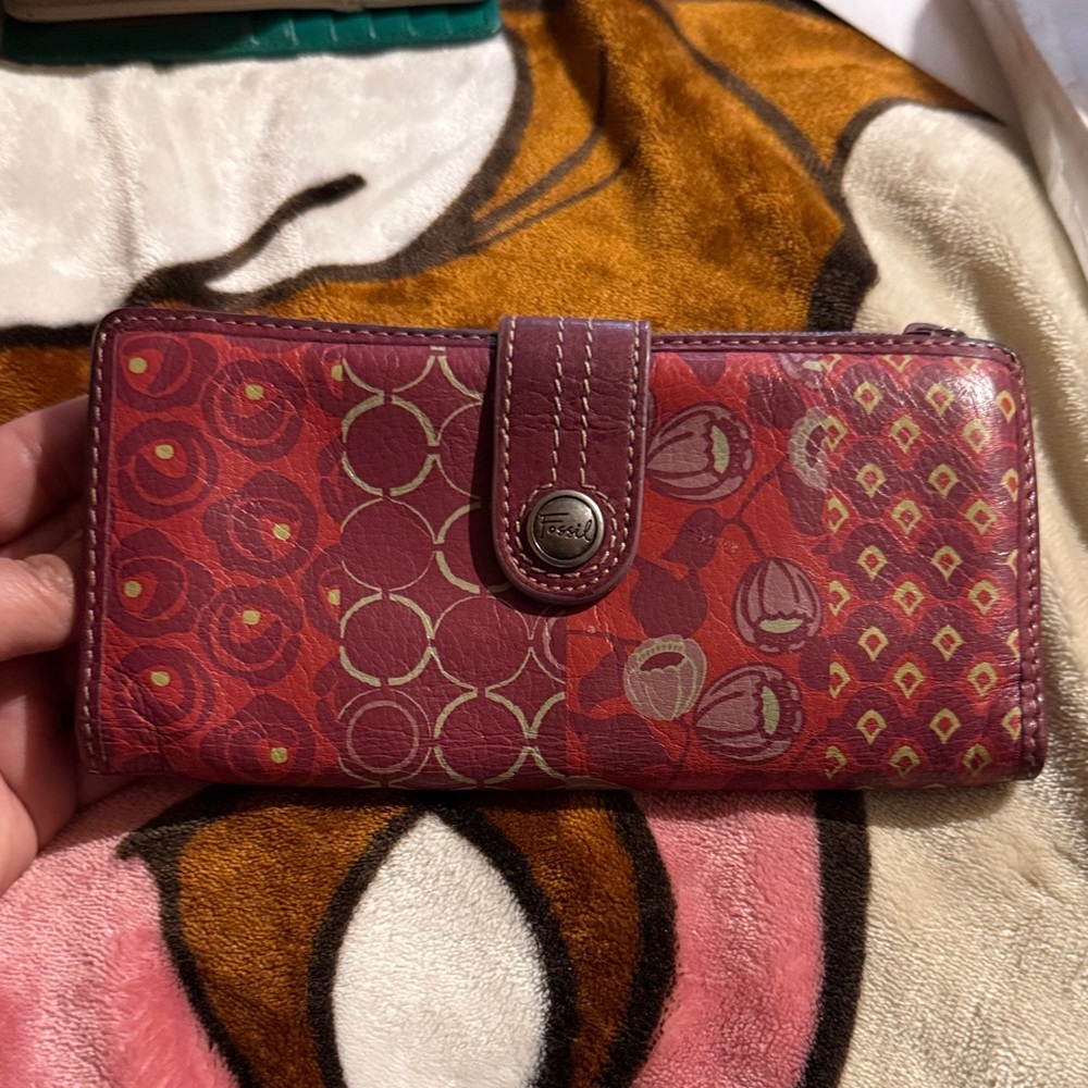 Fossil Red and Purple Wallet
